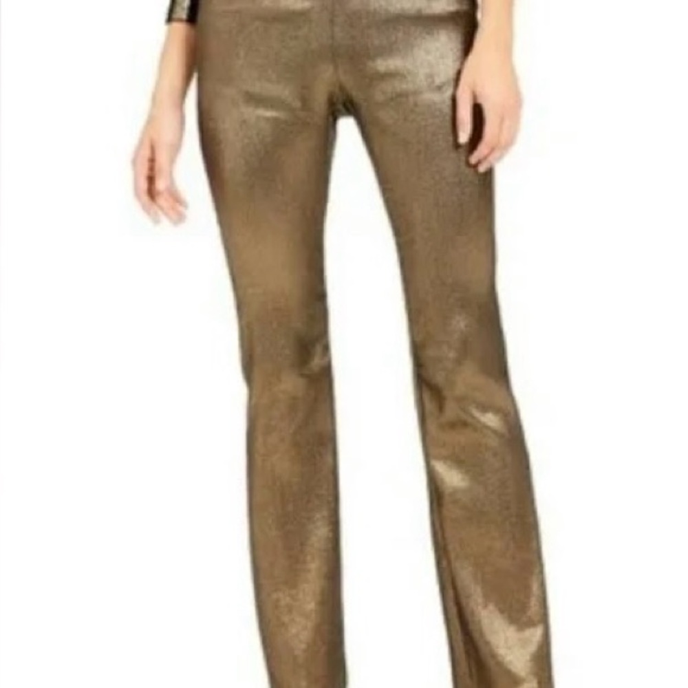 INC International Concepts Metallic Gold Regular Boot Cut Pants.  New!